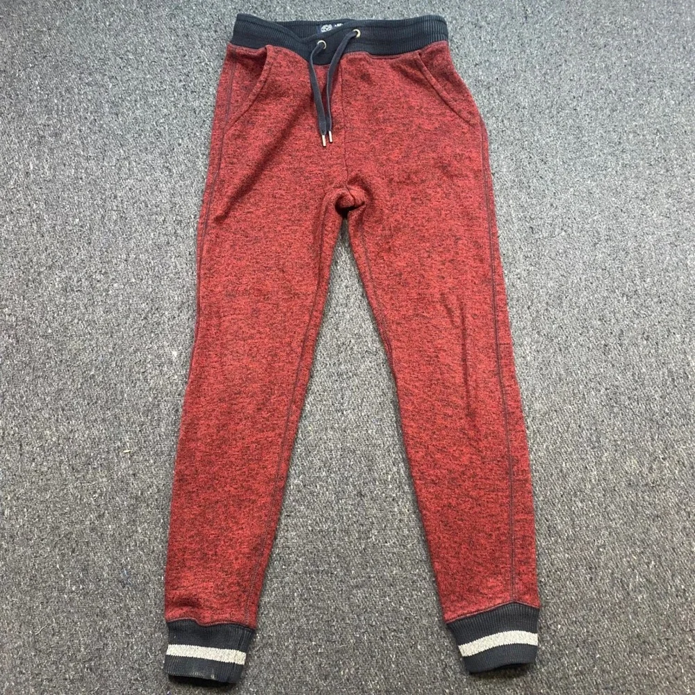 American Eagle Joggers Sz XS Mens Red Marled Skater Striped Cuffs Sweatpants